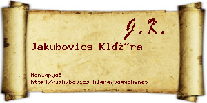 Jakubovics Klára névjegykártya