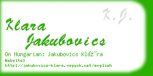 klara jakubovics business card